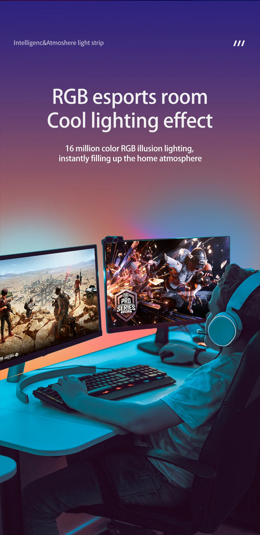 Ambient Backlight RGB Strip for PC Monitor