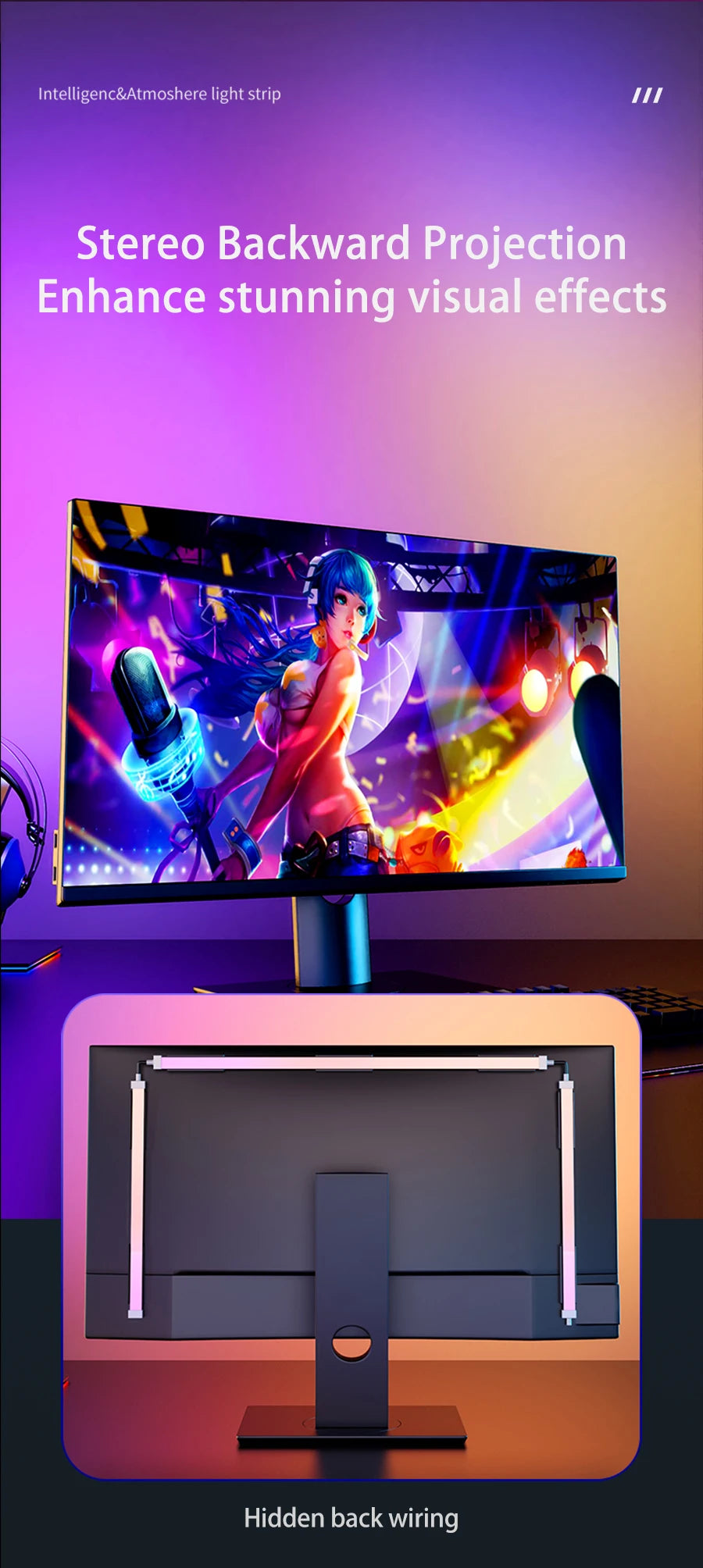 Ambient Backlight RGB Strip for PC Monitor